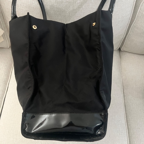 Tory Burch Large Canvas Black Tote w/Patent Leather - Picture 5 of 11